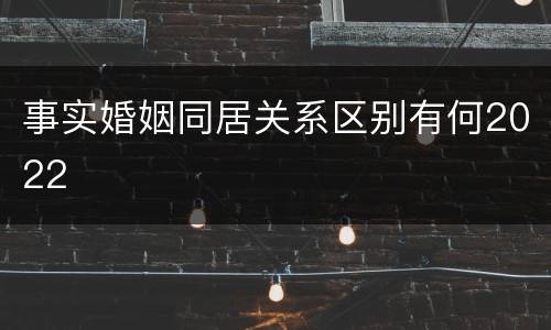 事实婚姻同居关系区别有何2022