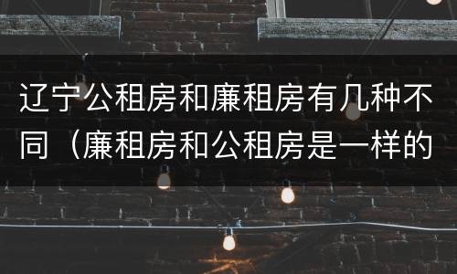 辽宁公租房和廉租房有几种不同（廉租房和公租房是一样的吗）