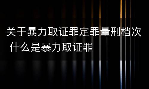 关于暴力取证罪定罪量刑档次 什么是暴力取证罪