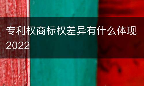 专利权商标权差异有什么体现2022