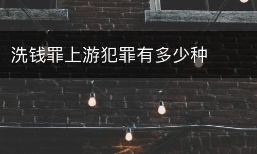 洗钱罪上游犯罪有多少种
