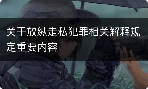 关于放纵走私犯罪相关解释规定重要内容