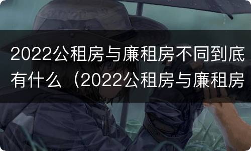 2022公租房与廉租房不同到底有什么（2022公租房与廉租房不同到底有什么区别）