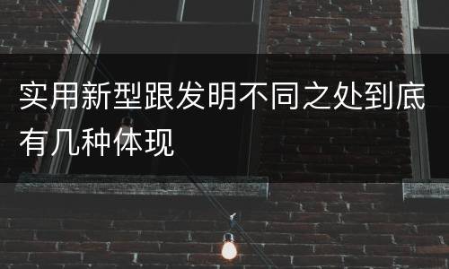 实用新型跟发明不同之处到底有几种体现