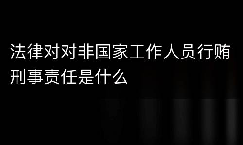 法律对对非国家工作人员行贿刑事责任是什么
