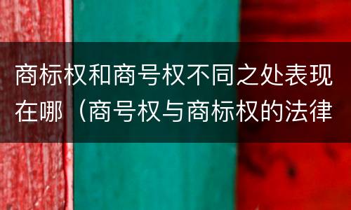 商标权和商号权不同之处表现在哪（商号权与商标权的法律冲突与解决）