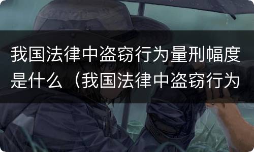 我国法律中盗窃行为量刑幅度是什么（我国法律中盗窃行为量刑幅度是什么意思）