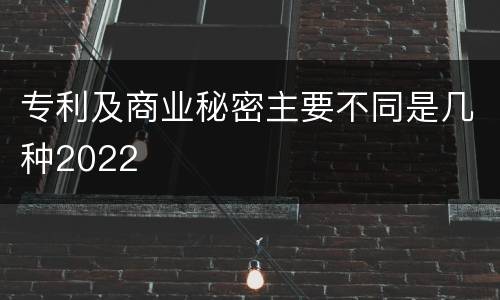 专利及商业秘密主要不同是几种2022