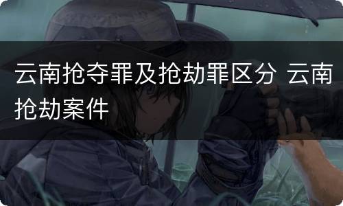 云南抢夺罪及抢劫罪区分 云南抢劫案件