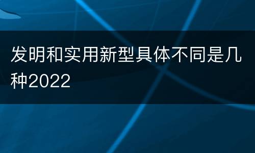 发明和实用新型具体不同是几种2022