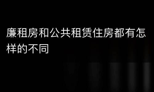 廉租房和公共租赁住房都有怎样的不同