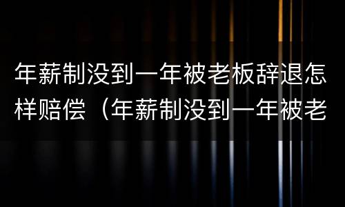 年薪制没到一年被老板辞退怎样赔偿（年薪制没到一年被老板辞退怎样赔偿呢）