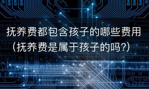 抚养费都包含孩子的哪些费用（抚养费是属于孩子的吗?）