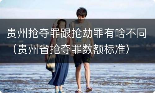 贵州抢夺罪跟抢劫罪有啥不同（贵州省抢夺罪数额标准）