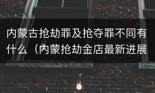 内蒙古抢劫罪及抢夺罪不同有什么（内蒙抢劫金店最新进展）