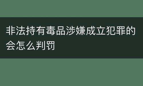 非法持有毒品涉嫌成立犯罪的会怎么判罚