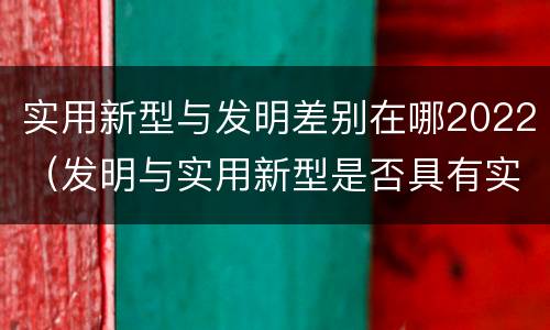 实用新型与发明差别在哪2022（发明与实用新型是否具有实用性）