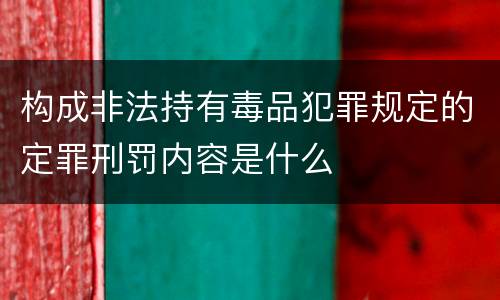 构成非法持有毒品犯罪规定的定罪刑罚内容是什么