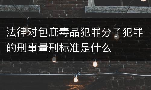 法律对包庇毒品犯罪分子犯罪的刑事量刑标准是什么
