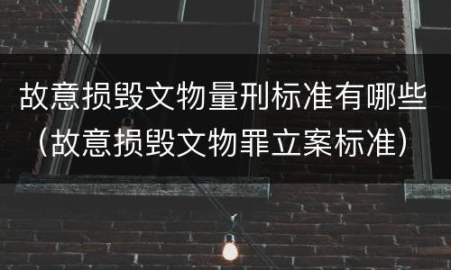 故意损毁文物量刑标准有哪些（故意损毁文物罪立案标准）