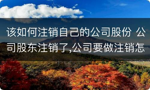 该如何注销自己的公司股份 公司股东注销了,公司要做注销怎么办