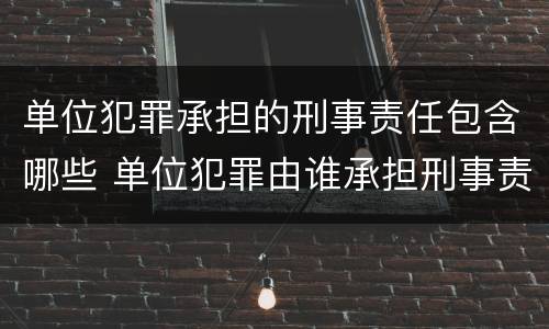单位犯罪承担的刑事责任包含哪些 单位犯罪由谁承担刑事责任