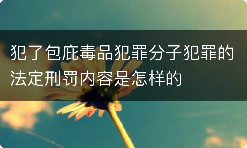 犯了包庇毒品犯罪分子犯罪的法定刑罚内容是怎样的