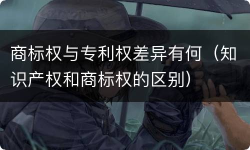 商标权与专利权差异有何（知识产权和商标权的区别）