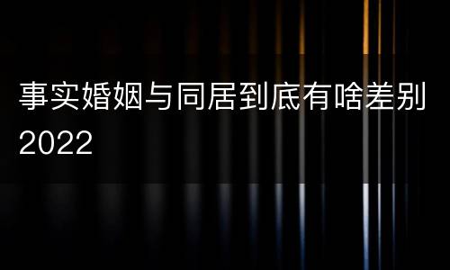事实婚姻与同居到底有啥差别2022
