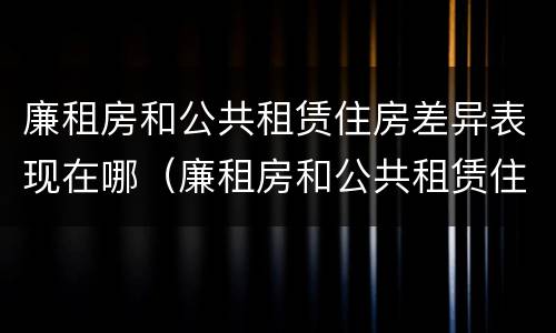廉租房和公共租赁住房差异表现在哪（廉租房和公共租赁住房差异表现在哪些方面）