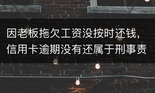 因老板拖欠工资没按时还钱，信用卡逾期没有还属于刑事责任吗