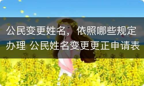 公民变更姓名，依照哪些规定办理 公民姓名变更更正申请表图片