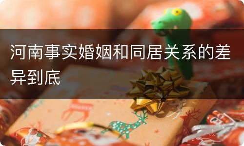 河南事实婚姻和同居关系的差异到底