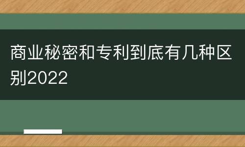 商业秘密和专利到底有几种区别2022