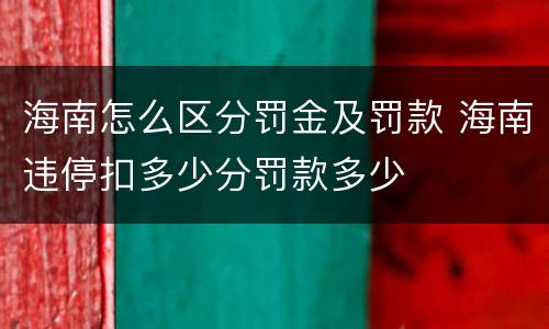 海南怎么区分罚金及罚款 海南违停扣多少分罚款多少