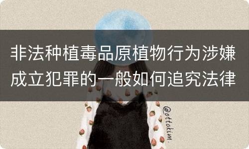 非法种植毒品原植物行为涉嫌成立犯罪的一般如何追究法律责任