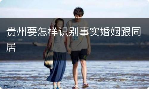 贵州要怎样识别事实婚姻跟同居