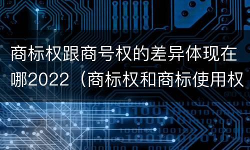 商标权跟商号权的差异体现在哪2022（商标权和商标使用权的区别）
