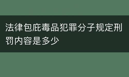法律包庇毒品犯罪分子规定刑罚内容是多少