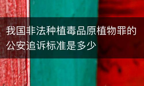 我国非法种植毒品原植物罪的公安追诉标准是多少