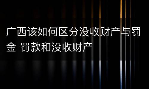 广西该如何区分没收财产与罚金 罚款和没收财产