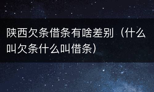 陕西欠条借条有啥差别（什么叫欠条什么叫借条）