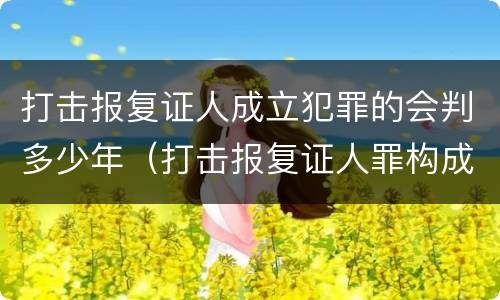 打击报复证人成立犯罪的会判多少年（打击报复证人罪构成要件）