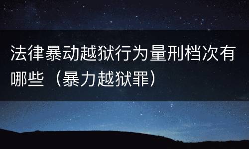 法律暴动越狱行为量刑档次有哪些（暴力越狱罪）