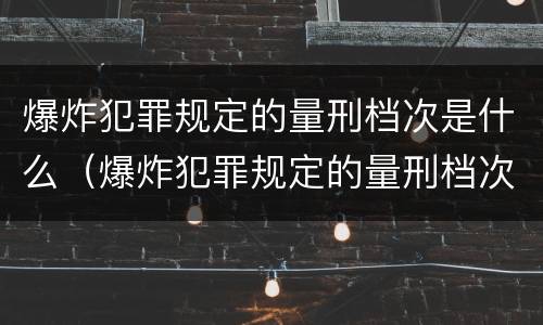 爆炸犯罪规定的量刑档次是什么（爆炸犯罪规定的量刑档次是什么意思）