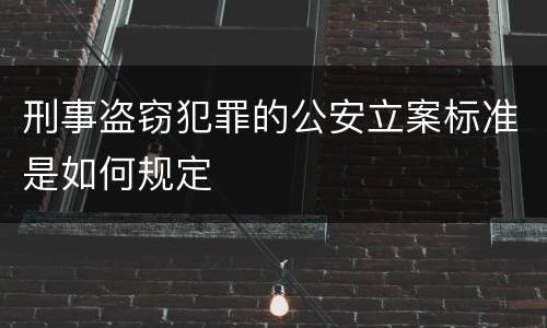 刑事盗窃犯罪的公安立案标准是如何规定