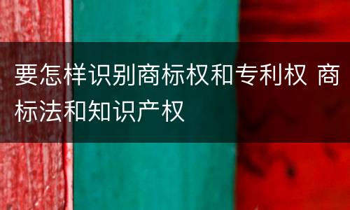 要怎样识别商标权和专利权 商标法和知识产权