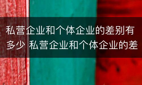 私营企业和个体企业的差别有多少 私营企业和个体企业的差别有多少种