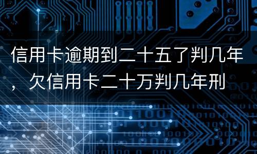 信用卡逾期到二十五了判几年，欠信用卡二十万判几年刑