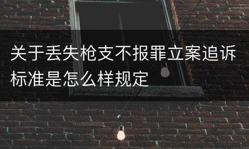 关于丢失枪支不报罪立案追诉标准是怎么样规定